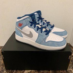 Nike Air Jordan 1 Mid French Blue Fire Red White DR6235-401 GS New